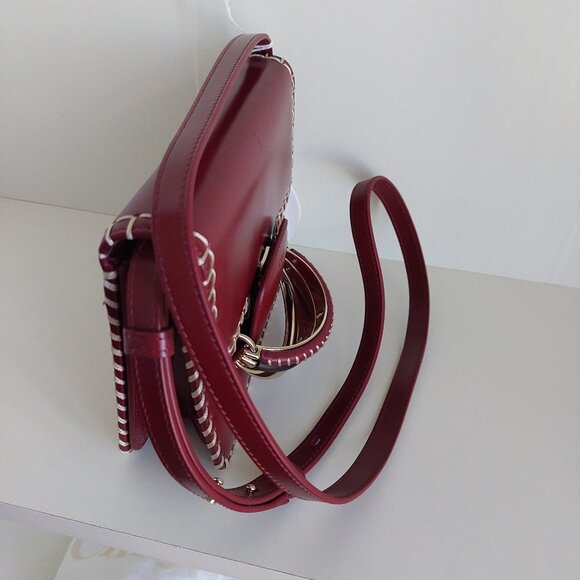 CHLOE Kattie Dark Ruby Red Crossbody Bag - Picture 10 of 17